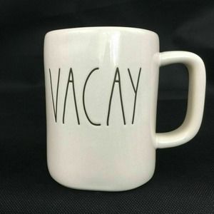 Rae Dunn Vacay Coffee Mug 4.75" Artisan Collection by Magen White Ceramic